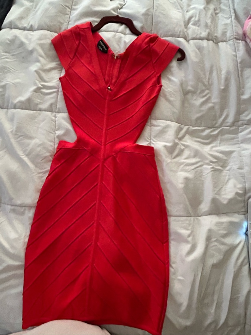NWOT BEBE ORANGE bandage Dress